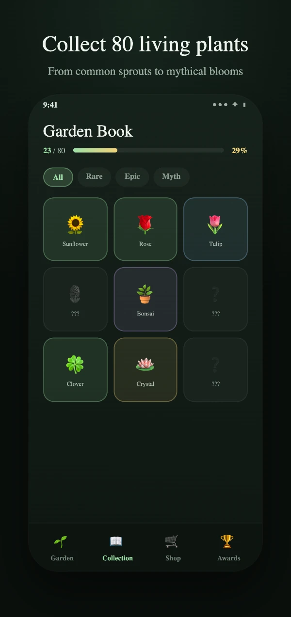 Bloom365 — collect 80 plants in your Garden Book