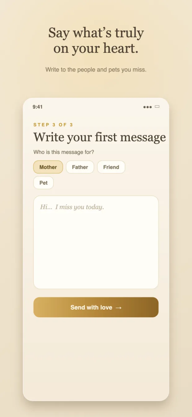 Eternal Messages — write your first message and say what's truly on your heart