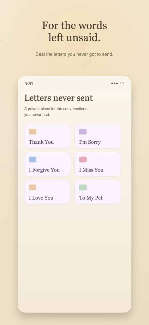 Eternal Messages — seal the letters you never got to send