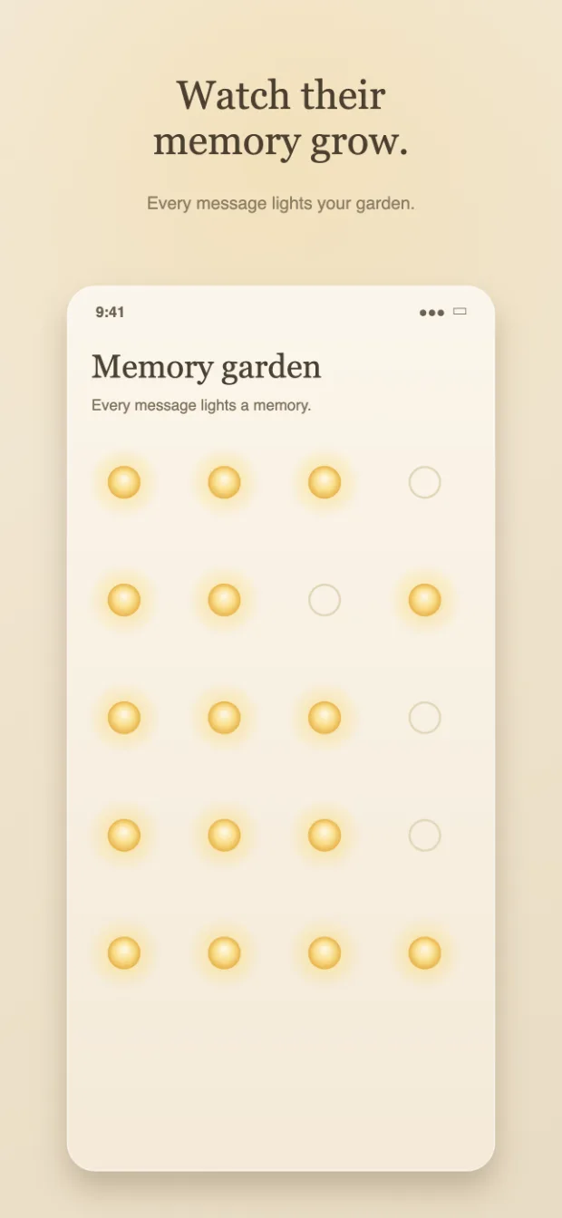 Eternal Messages — watch your memory garden light up with every message