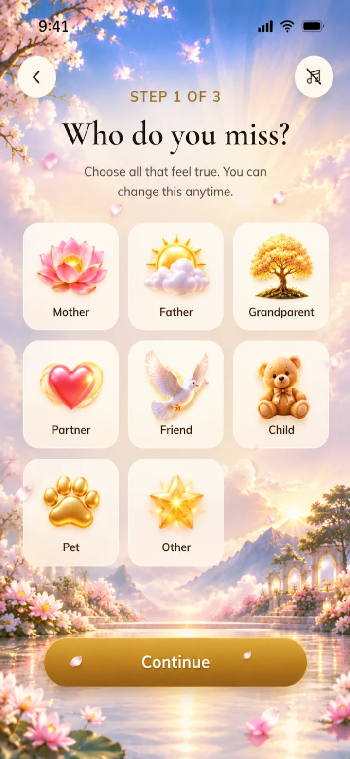 Eternal Messages — Who do you miss? Mother, father, grandparent, partner, friend, child, pet or other