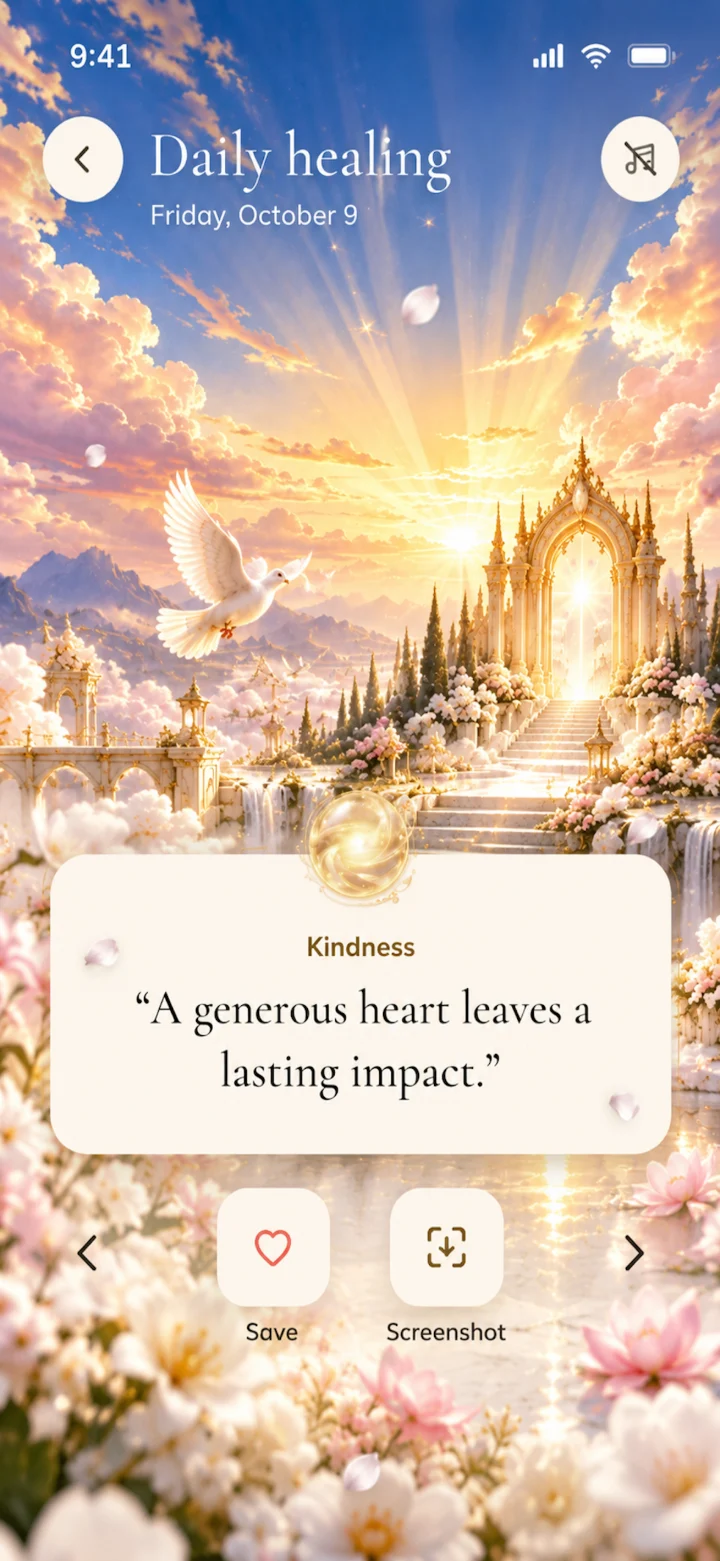 Eternal Messages — a daily healing message to save or keep