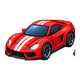 Racer family L1 — red sports car, first unit in the Racer merge line