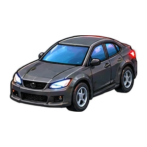 Sedan family L1 — black sedan, first unit in the Sedan merge line