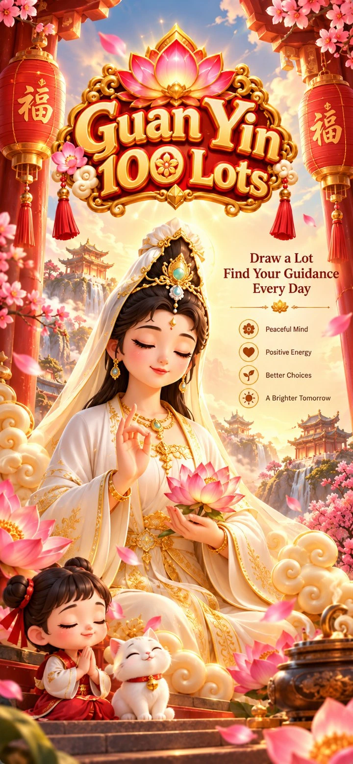 Guan Yin 100 Lots — Shake the bamboo tube to draw a lot