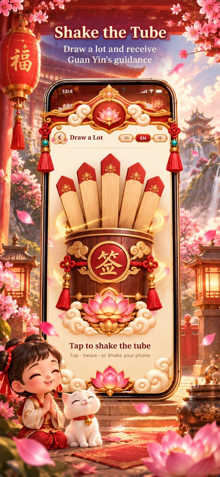 Guan Yin 100 Lots — Your daily fortune — lot 93, Waters Flow East