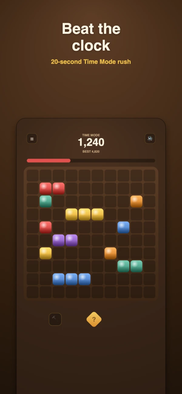 Hidden Puzzle Time Mode — a 20-second timed rush against the clock