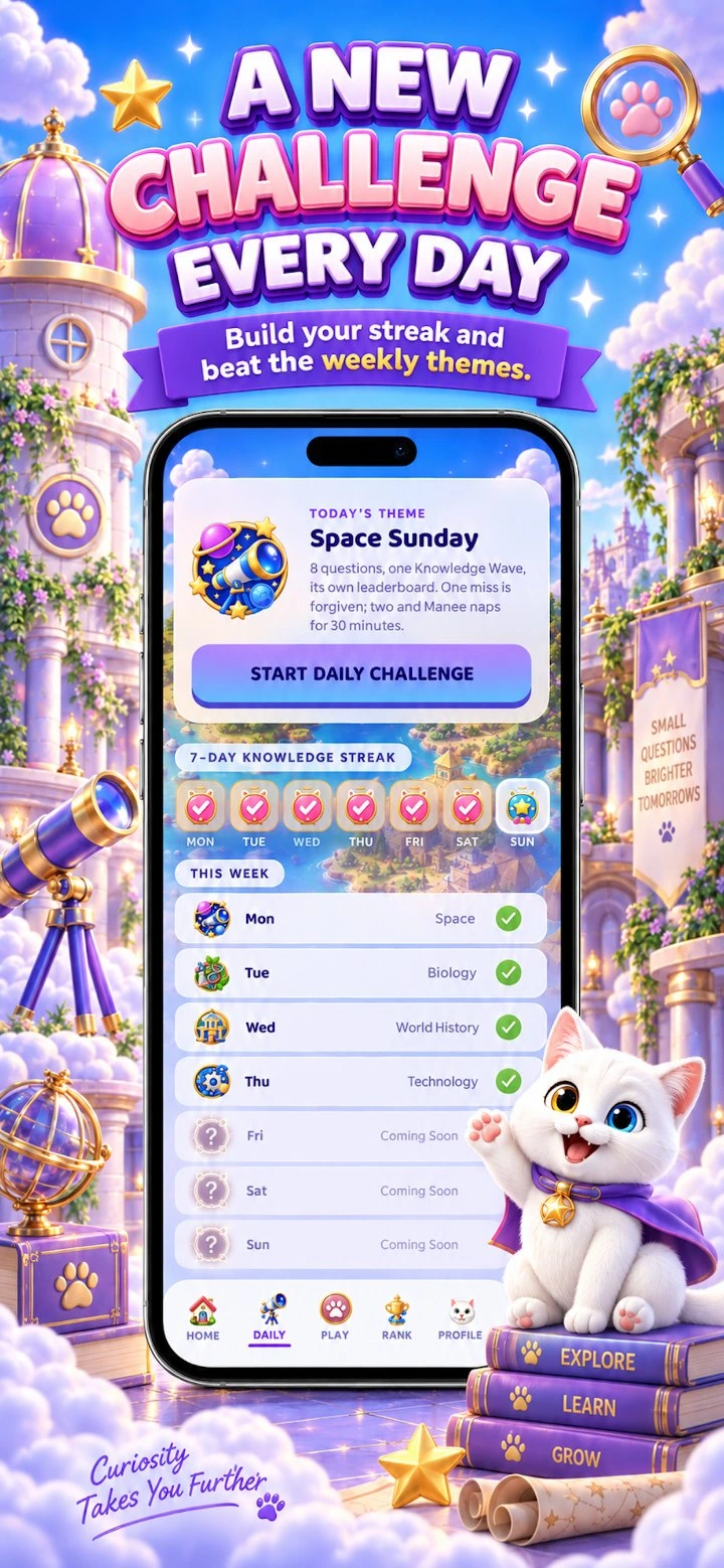 Khao Manee Trivia — Daily challenges and the 7-day knowledge streak
