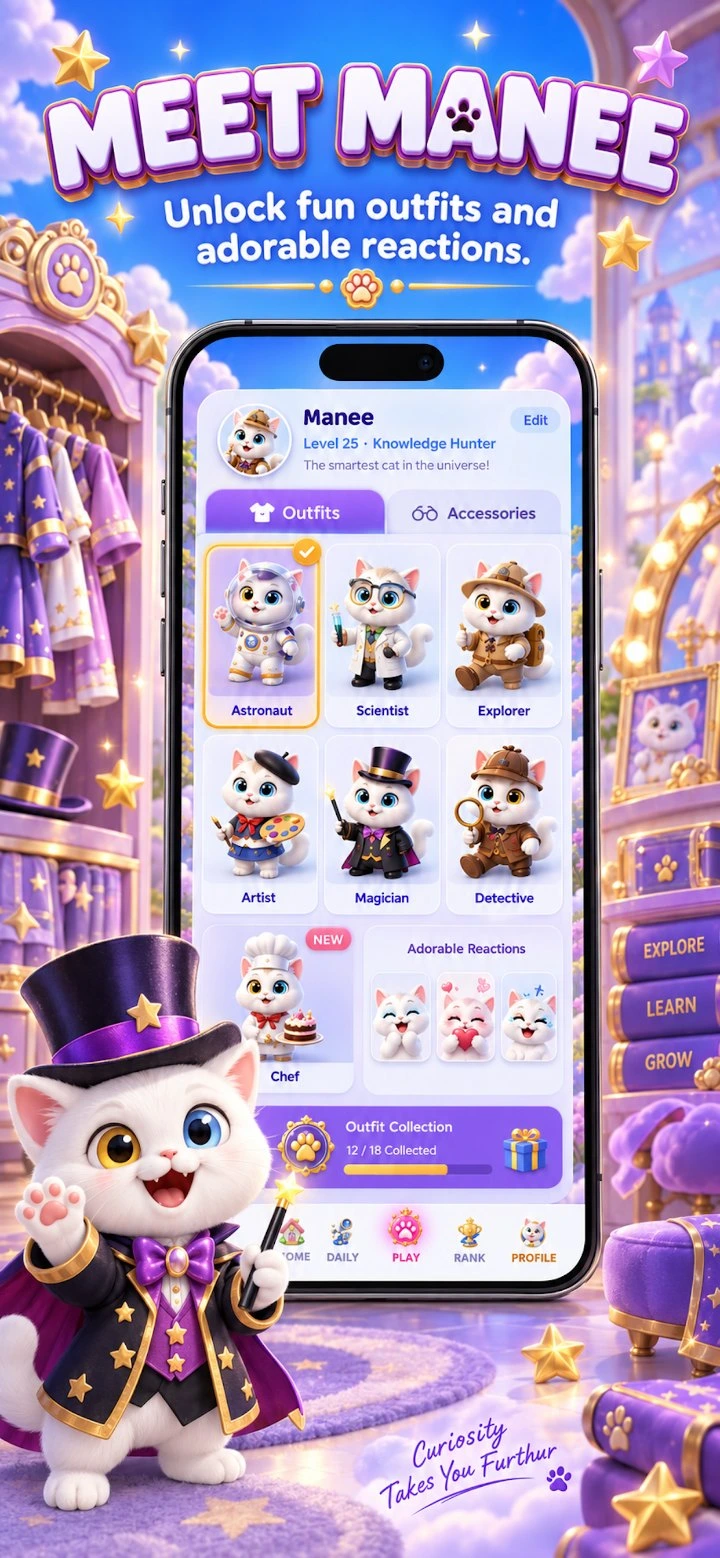 Khao Manee Trivia — Meet Manee — unlock costumes and reactions