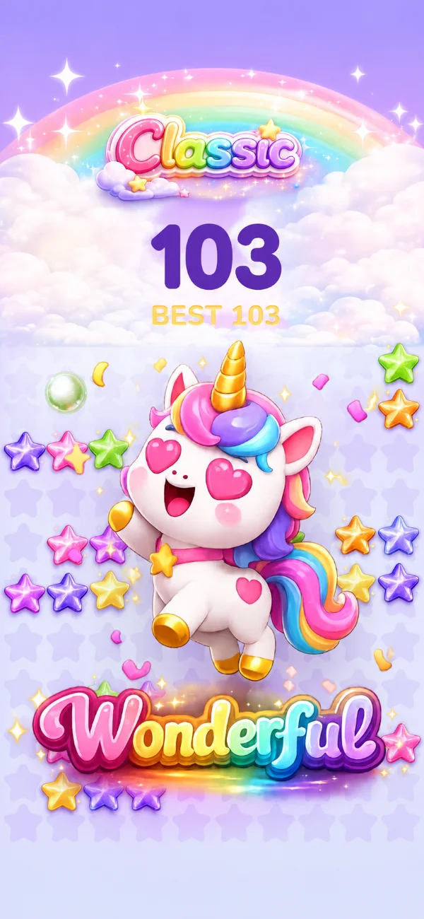 Rainbow Unicorn Puzzle Wonderful combo — a happy unicorn celebrates a big rainbow clear