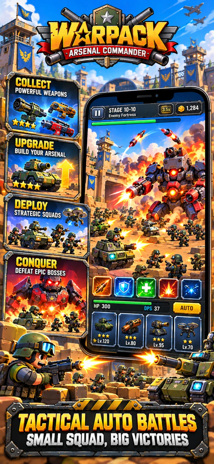 Warpack: Arsenal Commander — Tactical auto battle against a giant war mech at the Enemy Fortress